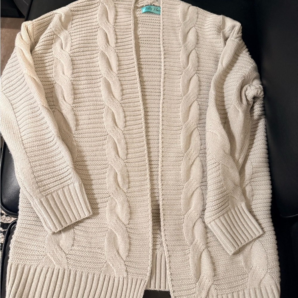 Filly Flair Cream Cable Knit Cardigan